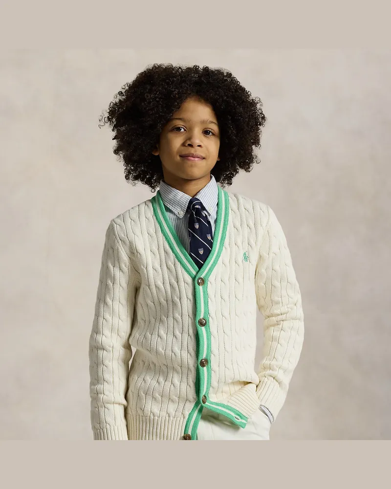 Ralph Lauren Cricket-Strickjacke aus Baumwolle Cream