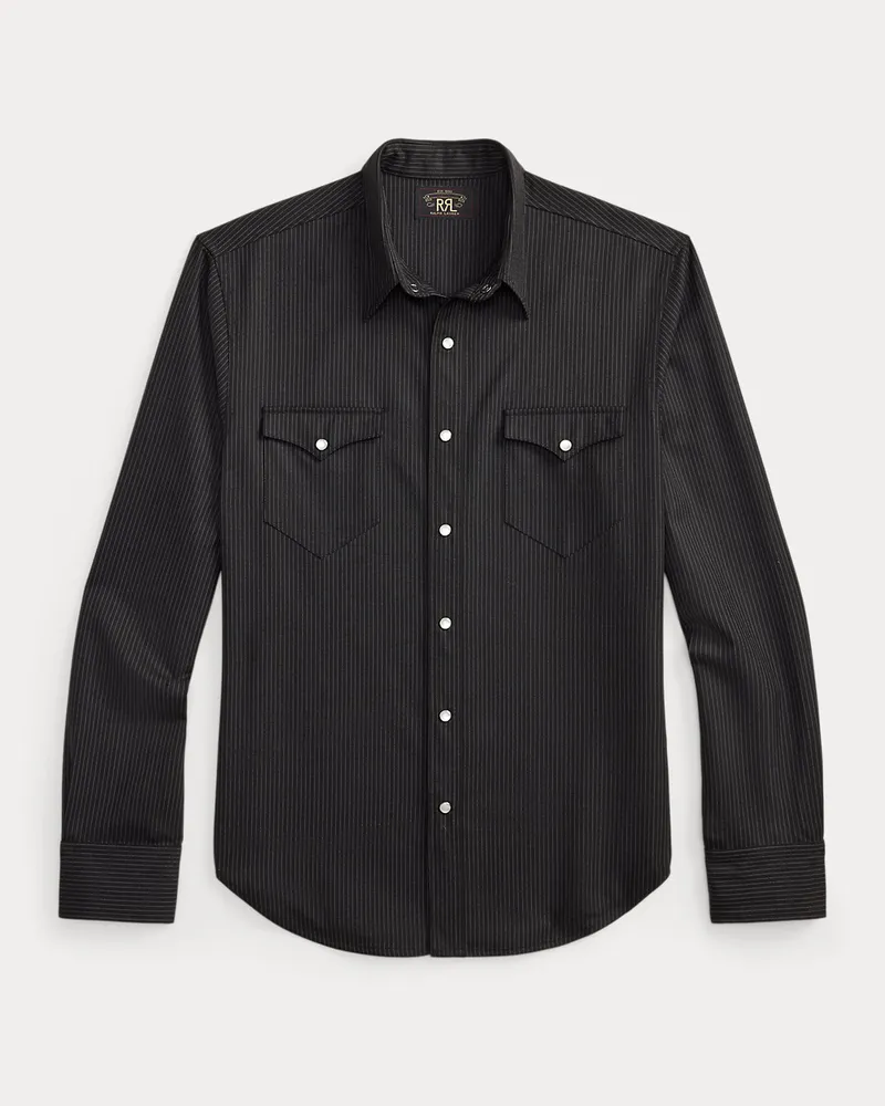 Ralph Lauren Slim-Fit Westernhemd mit Fischgratmuster Black