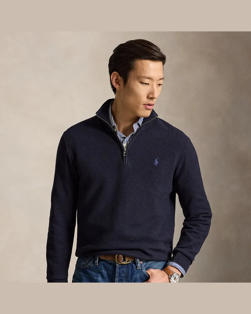 Ralph Lauren Pullover aus Baumwollpiqué Blue