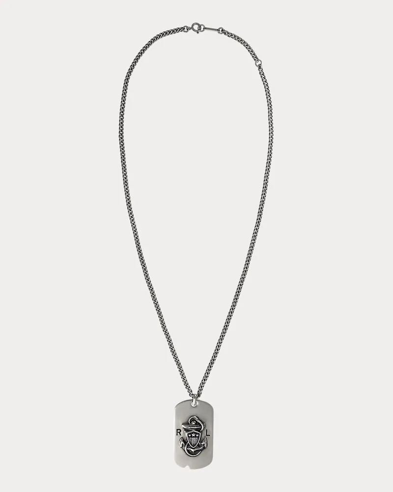 Ralph Lauren Sterlingsilber-Halskette mit Anhänger Grey