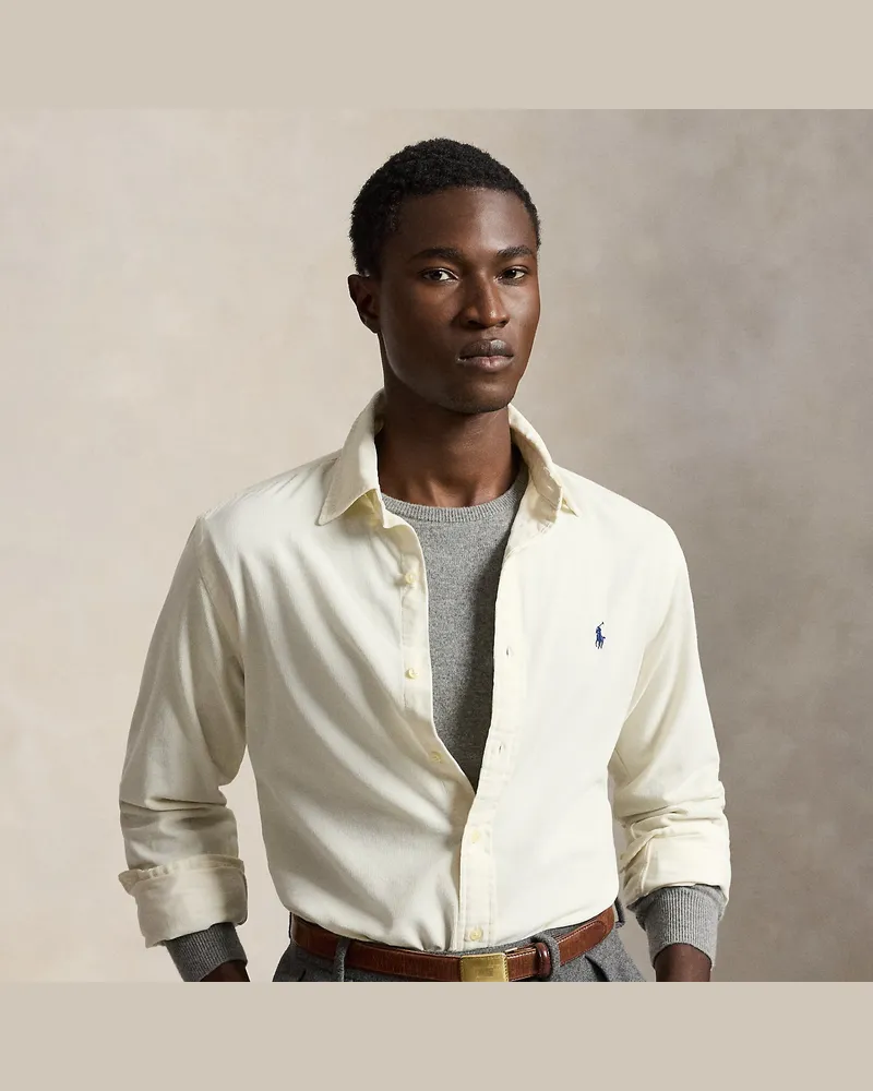 Ralph Lauren Custom-Fit-Kordsamthemd Cream