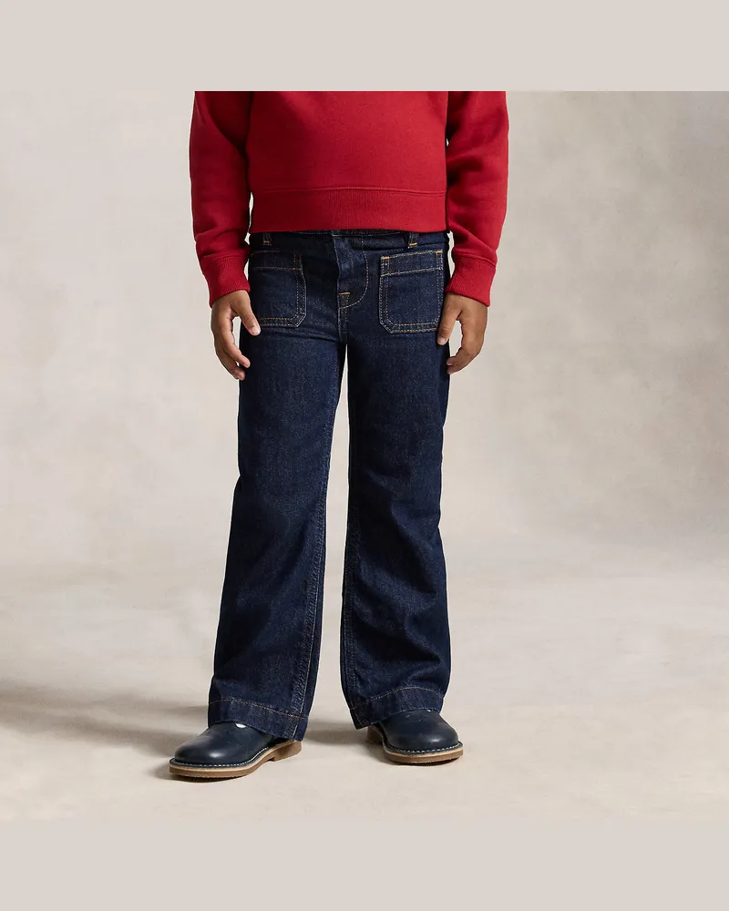 Ralph Lauren Ausgestellte Denim-Jeans mit Logo Blue
