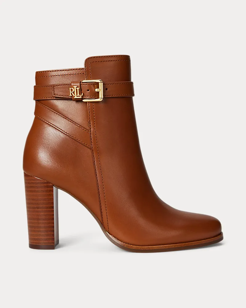 Ralph Lauren Lederstiefelette Brooke II mit Absatz Brown