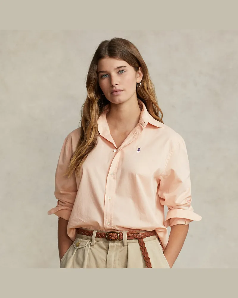Ralph Lauren Übergroßes Baumwollhemd Brown