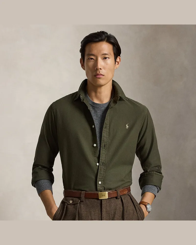 Ralph Lauren Gefärbtes Slim-Fit Oxfordhemd Green