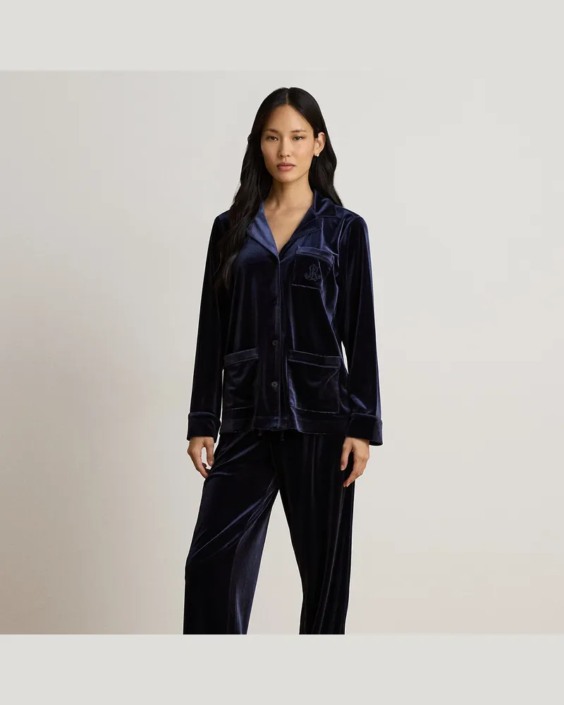 Ralph Lauren Pyjama aus Samt Blue
