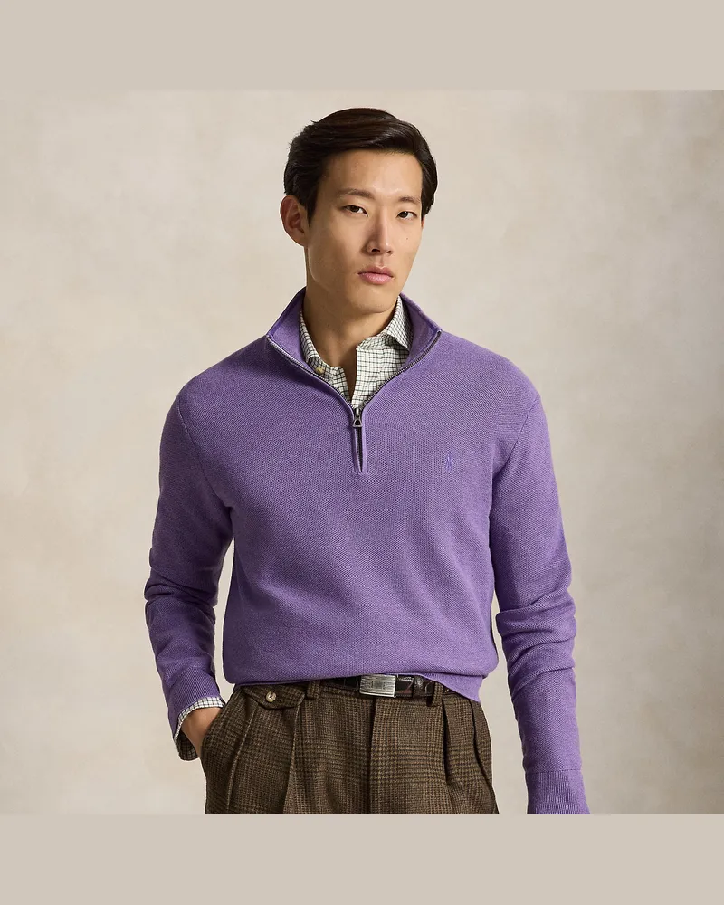 Ralph Lauren Pullover aus Baumwollpiqué Purple