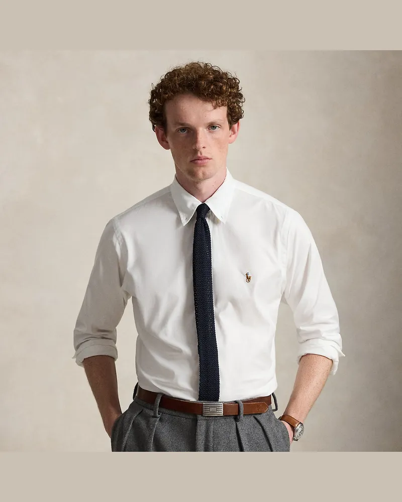 Ralph Lauren Custom-Fit Oxfordhemd mit Stretch White