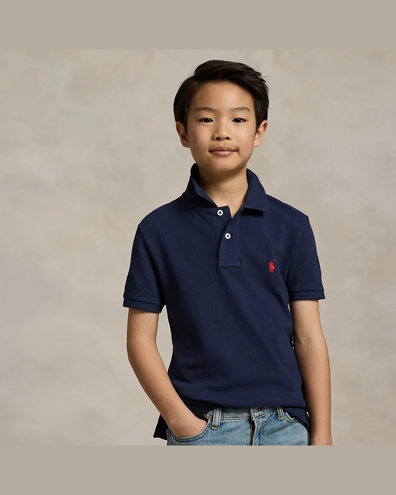 Ralph Lauren Slim-Fit Poloshirt aus Baumwollpiqué Blue