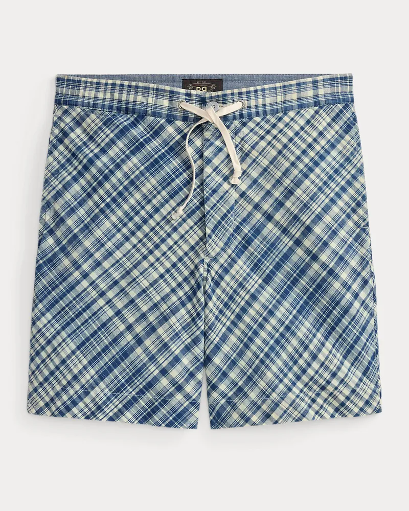 Ralph Lauren Karierte Shorts aus Webstoff in Indigo Blue