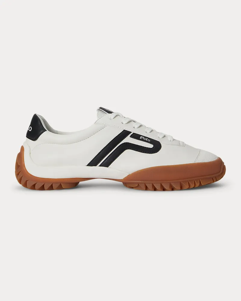 Ralph Lauren Niedriger Ledersneaker mit Profilsohle White