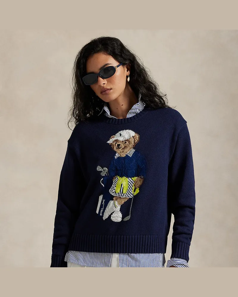 Ralph Lauren Rundhalspullover mit Polo Bear Blue