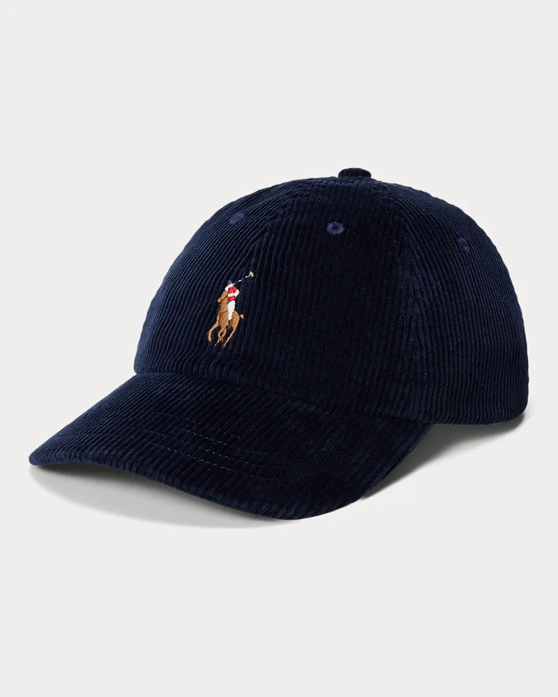 Ralph Lauren Baseballkappe aus Kordsamt Blue