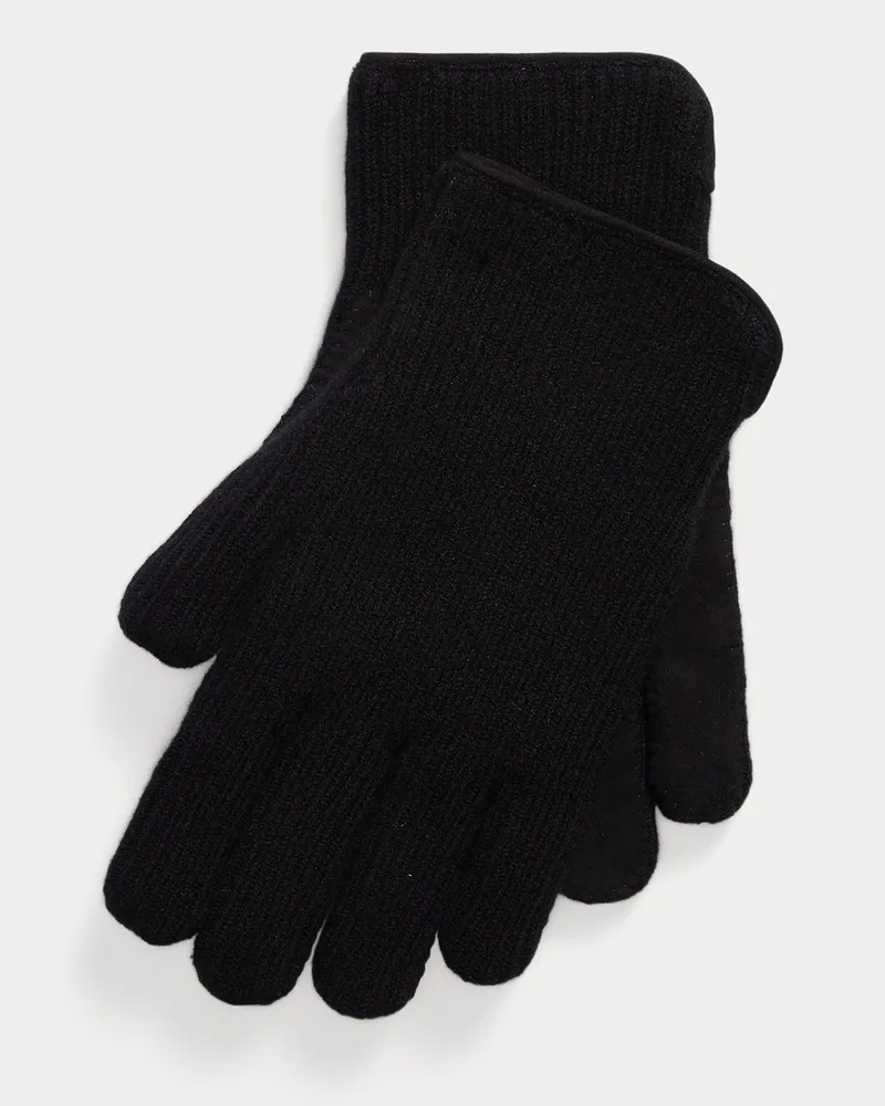 Ralph Lauren Kaschmir- und Lammwildleder-Handschuhe Black