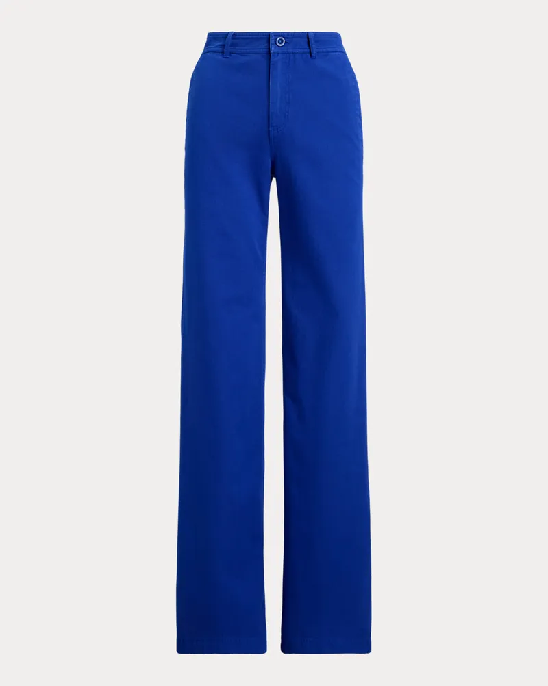 Ralph Lauren Baumwolltwillhose mit weitem Bein Blue
