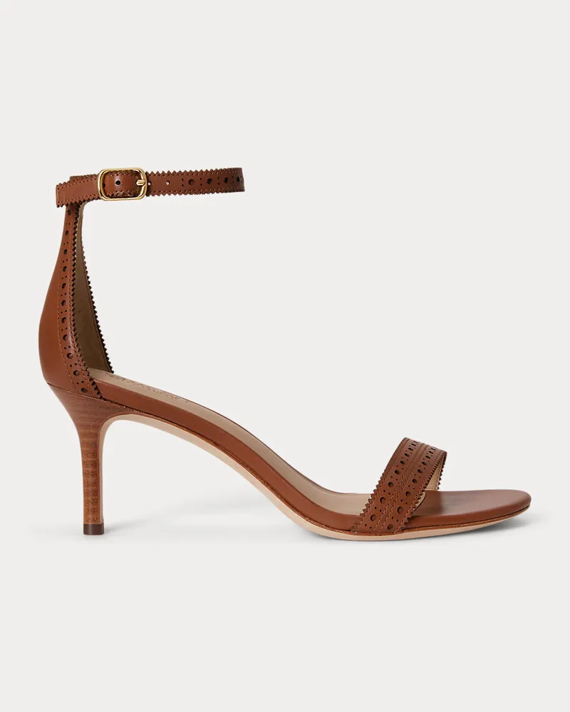 Ralph Lauren Sandale Allie aus perforiertem Leder Brown