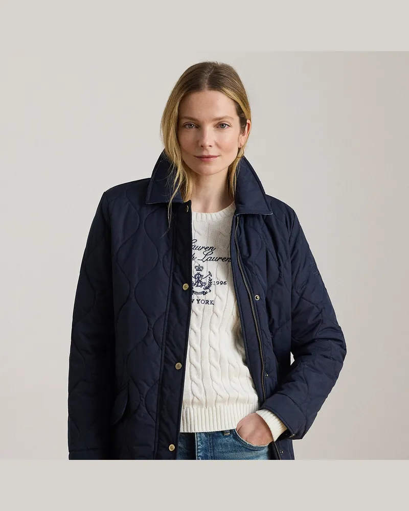 Ralph Lauren Steppjacke mit Denim-Besatz Blue