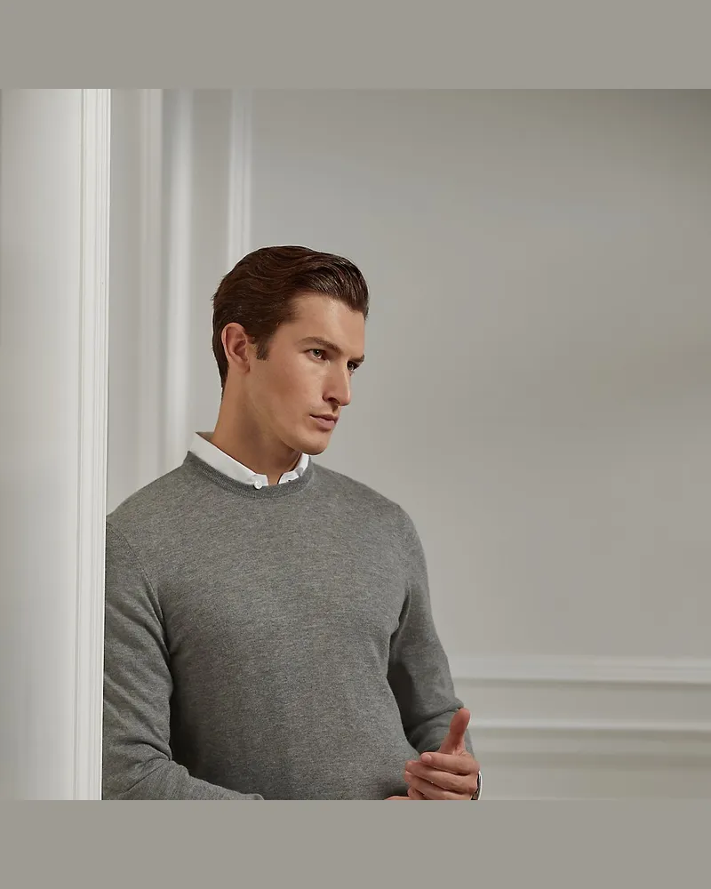 Ralph Lauren Rundhalspullover aus Kaschmir Grey