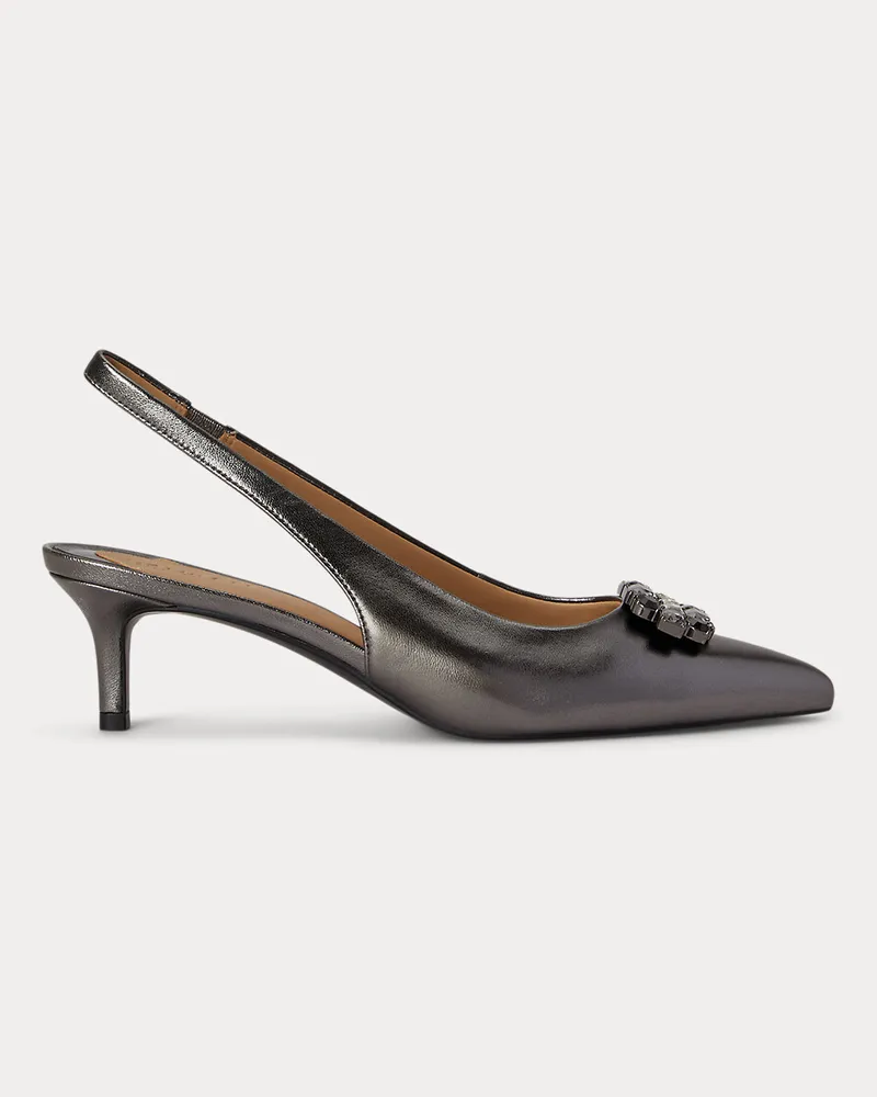 Ralph Lauren Nappaleder-Pumps Lolah mit Riemchen Silver