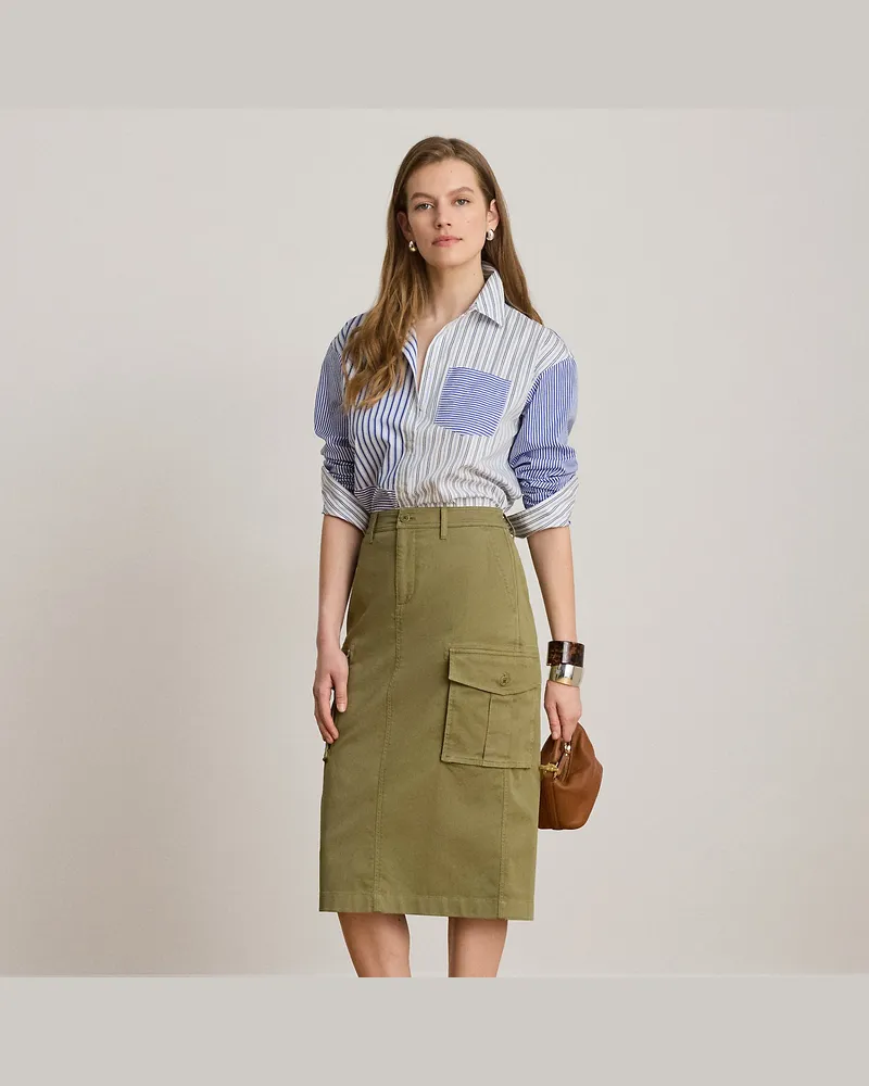 Ralph Lauren Cargo-Bleistiftrock aus Stretch-Chino Green