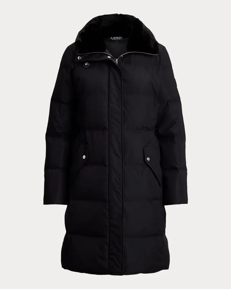 Ralph Lauren Daunenmantel mit Kunstpelzbesatz Black