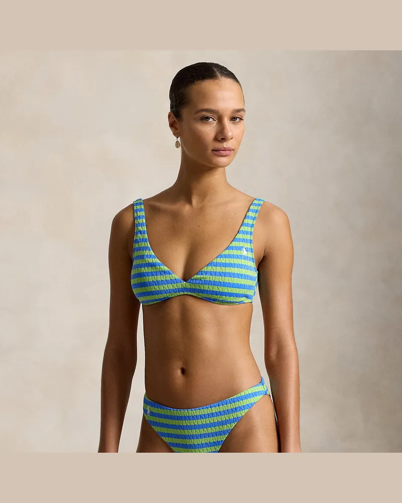 Ralph Lauren Gestreifte Bikinihose Green