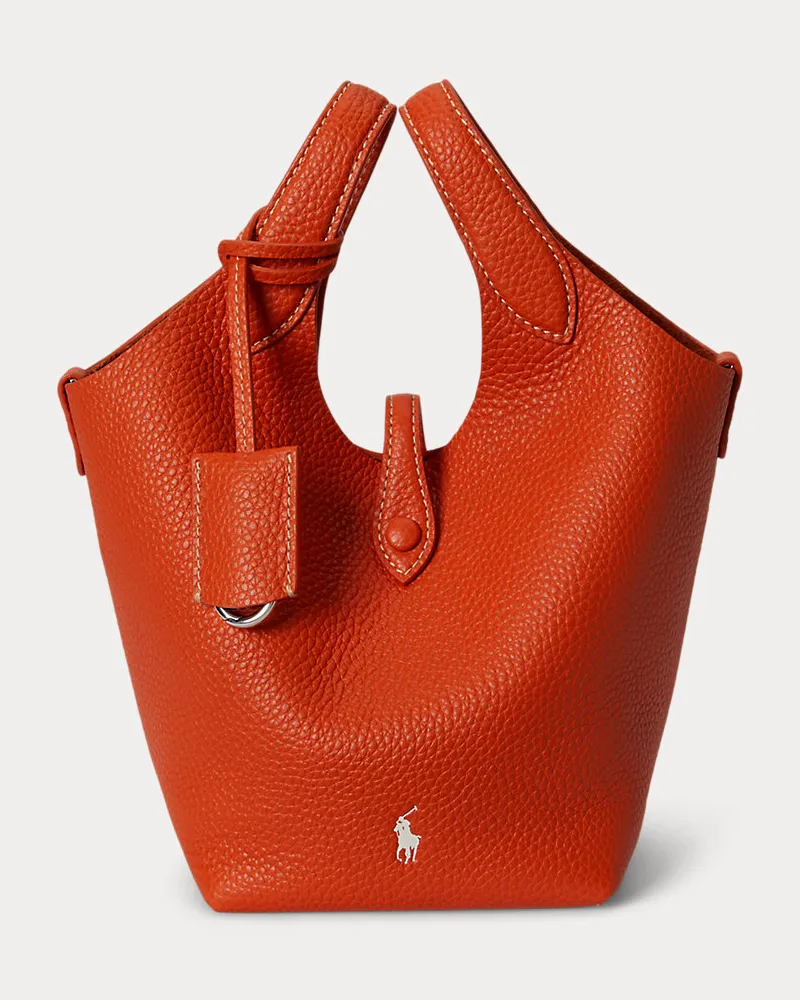 Ralph Lauren Kleine Umhängetasche Polo Play aus Leder Orange