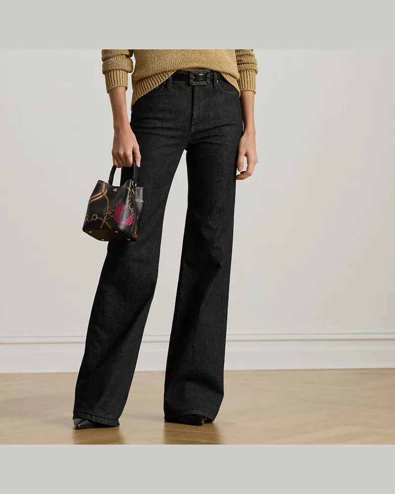 Ralph Lauren Ausgestellte Jeans mit hoher Leibhöhe Black