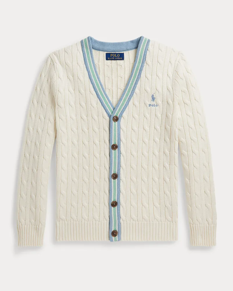 Ralph Lauren Cricket-Strickjacke aus Baumwolle Cream