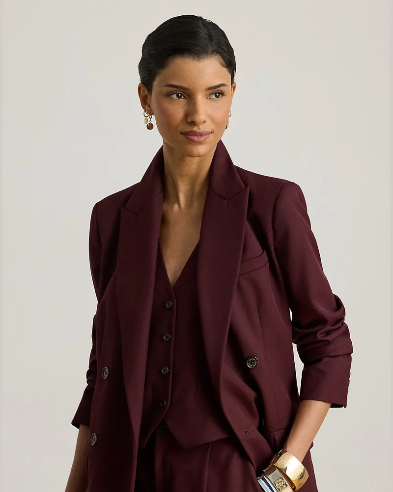 Ralph Lauren Zweireihiger Twillblazer mit Wolle Red