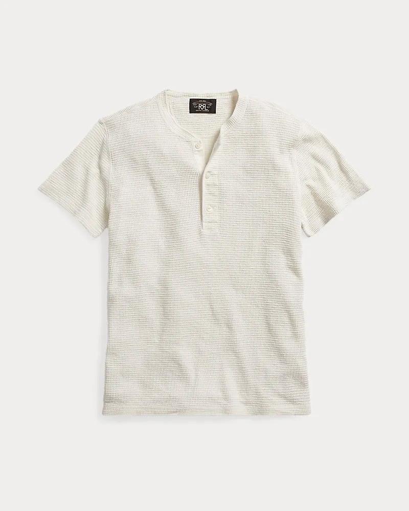 Ralph Lauren Kurzärmliges Waffelpiqué-Henley White