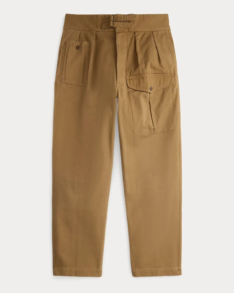 Ralph Lauren Relaxed-Fit Twillhose mit Falten Tan