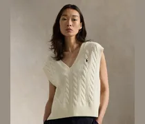 Woll-Kaschmir-Pullunder mit Zopfmuster