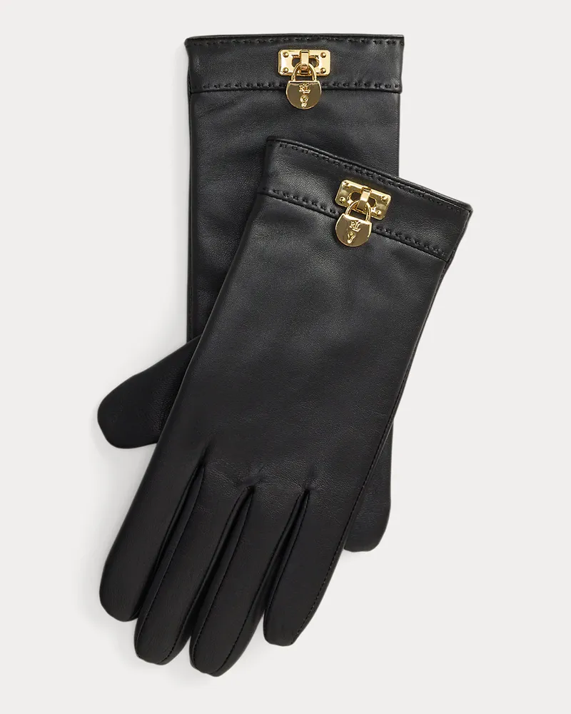 Ralph Lauren Tech-Handschuhe aus Schlafleder Black