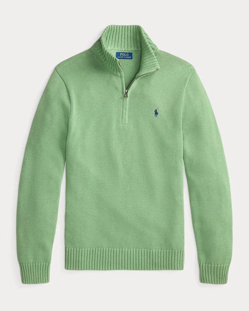 Ralph Lauren Baumwollpullover mit Halbrollkragen Green