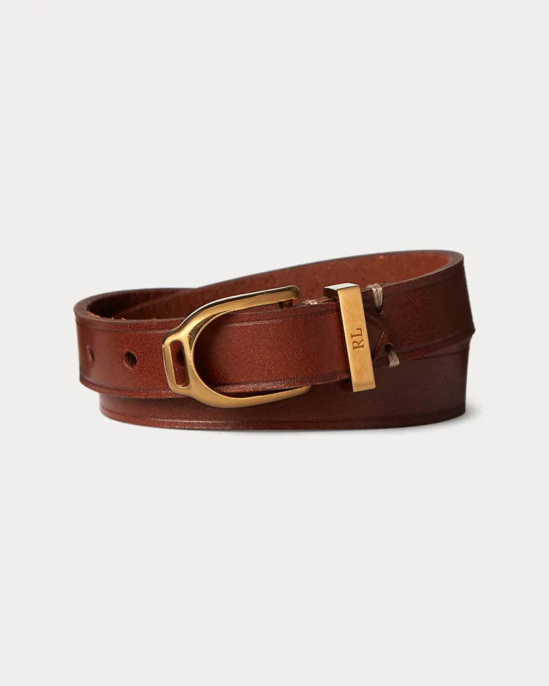 Ralph Lauren Schmales Wickelarmband Welington Brown