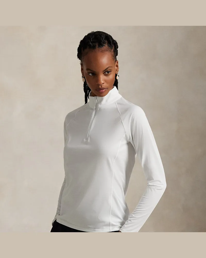 Ralph Lauren Jerseypullover mit Viertelreißverschluss White