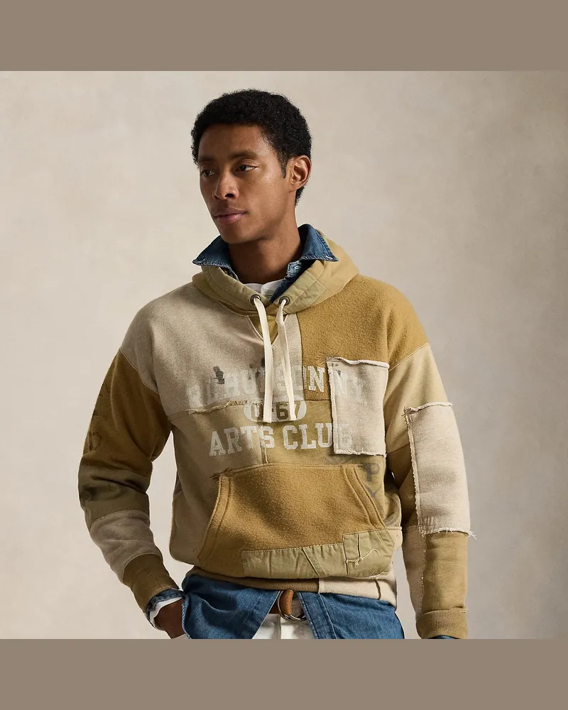 Ralph Lauren Vintage-Fit Patchwork-Kapuzenpullover Brown