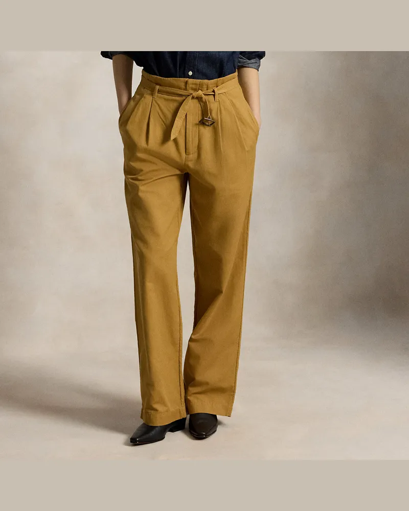 Ralph Lauren Hose mit Bund- und Bügelfalten Tan
