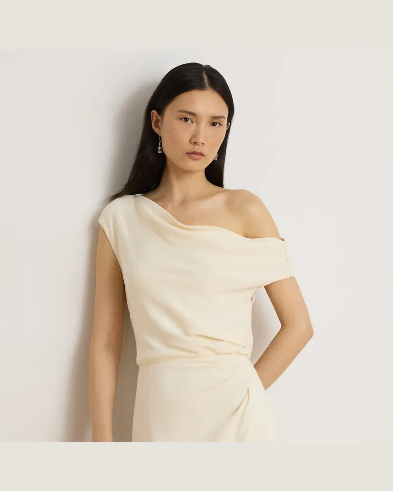 Ralph Lauren Schulterfreies Kleid aus Stretch-Cady Cream