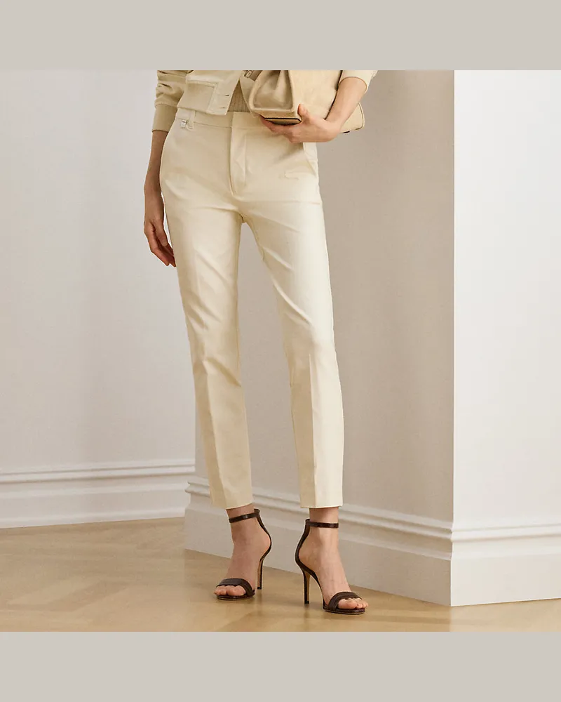 Ralph Lauren Hose aus beidseitigem Baumwollstretch Cream