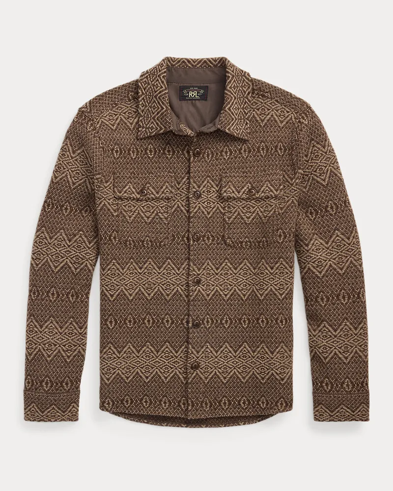 Ralph Lauren Arbeitshemd-Pullover aus Woll-Jacquard Brown