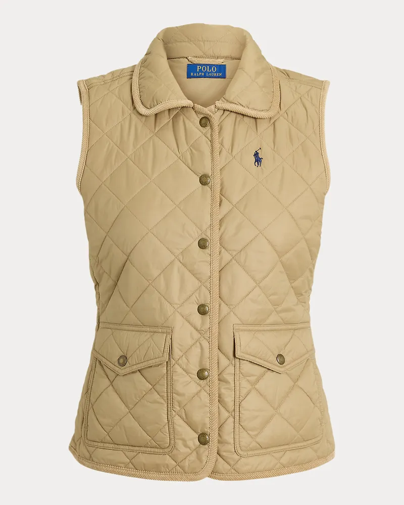 Ralph Lauren Kurze Steppweste Tan