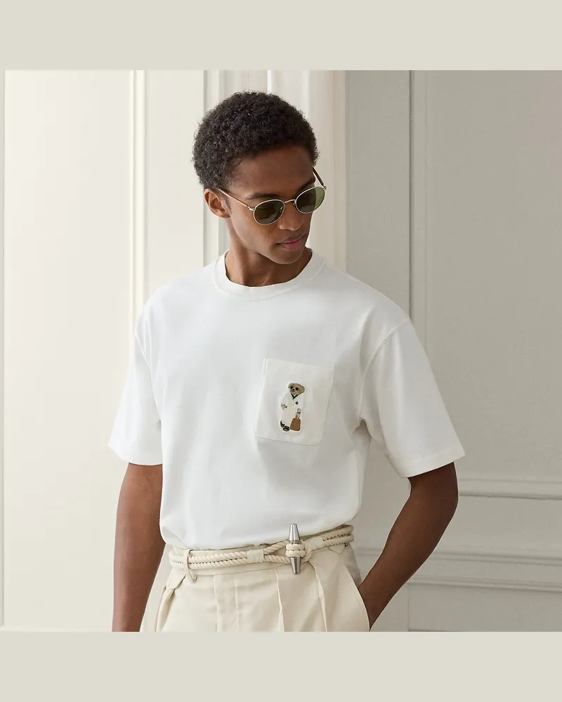 Ralph Lauren Relaxed-Fit T-Shirt mit Polo Bear White