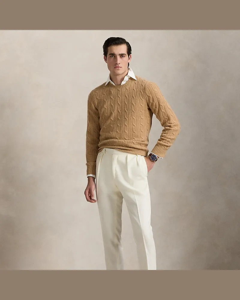Ralph Lauren Der Kaschmirpullover mit Zopfmuster Brown