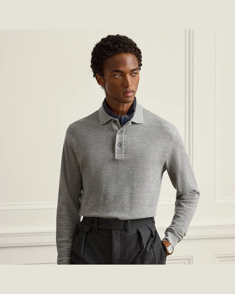 Ralph Lauren Classic-Fit Piqué-Poloshirt Grey