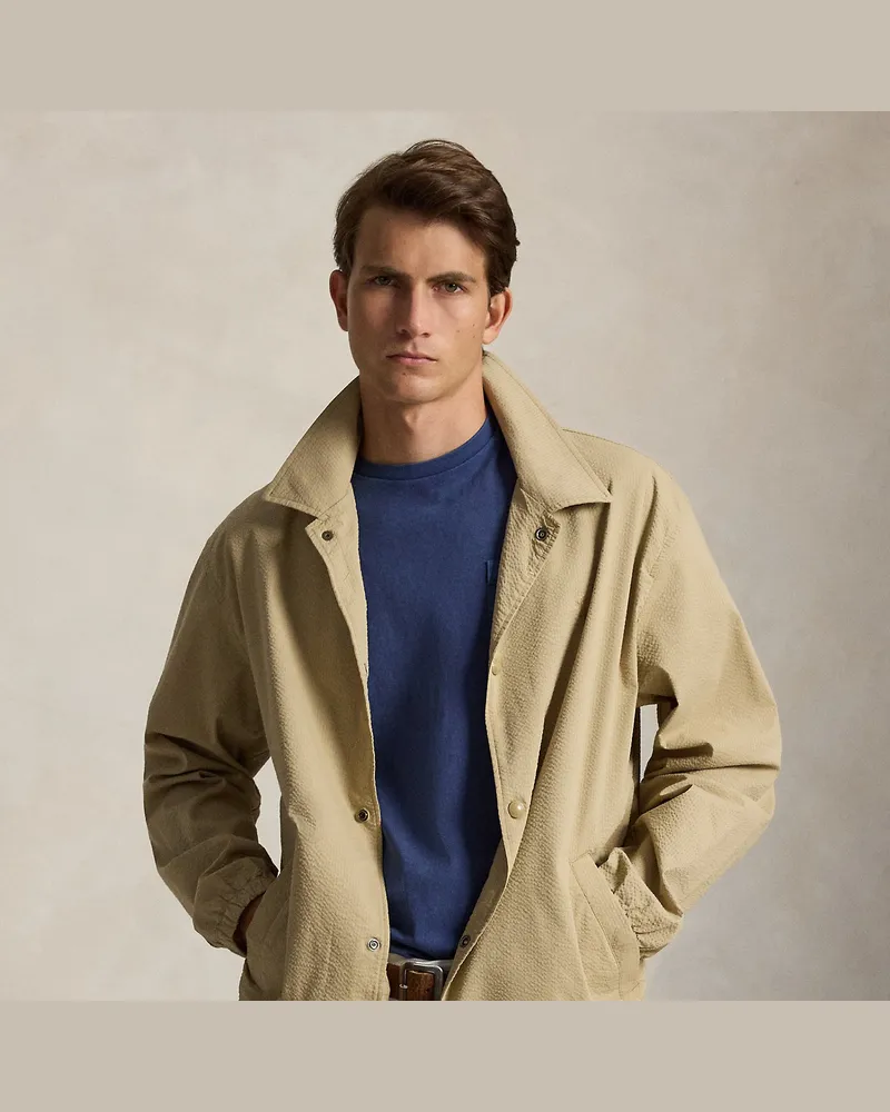 Ralph Lauren Coachjacke aus Seersucker Natural