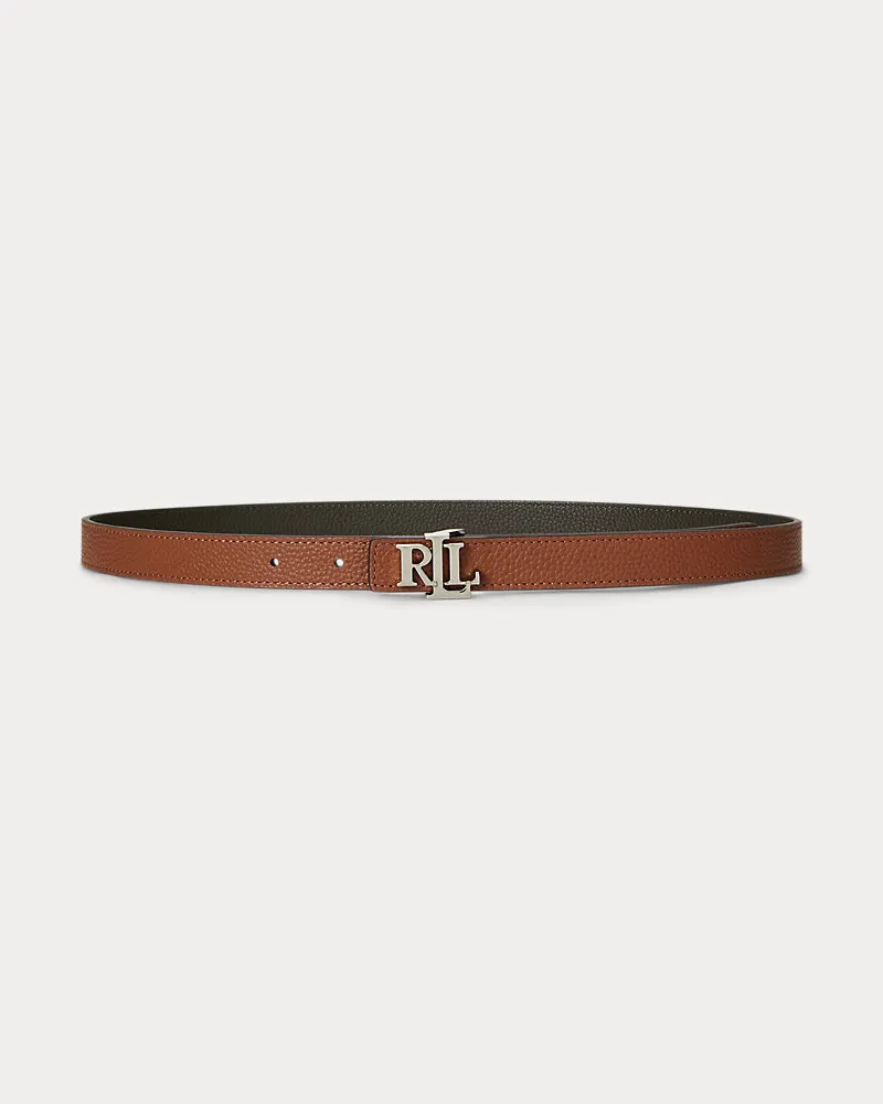 Ralph Lauren Schmaler wendbarer Ledergürtel mit Logo Multi