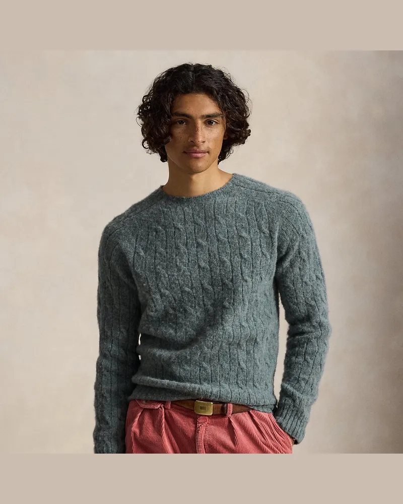 Ralph Lauren Wollpullover mit Zopfmuster Blue