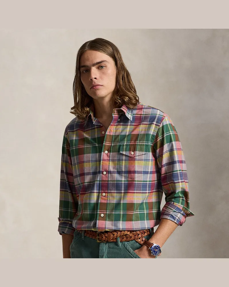 Ralph Lauren Kariertes Classic-Fit Funktionshemd Blue